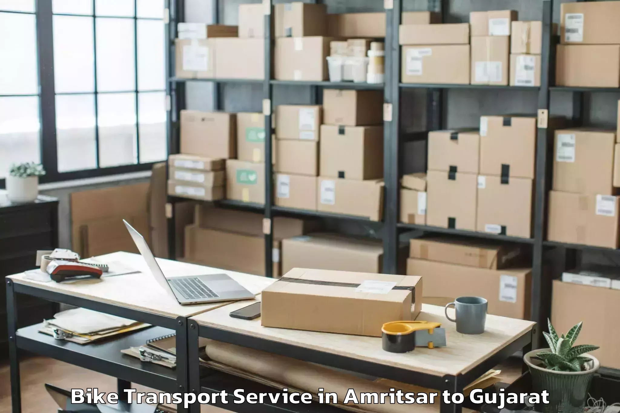 Reliable Amritsar to Olpad Bike Transport